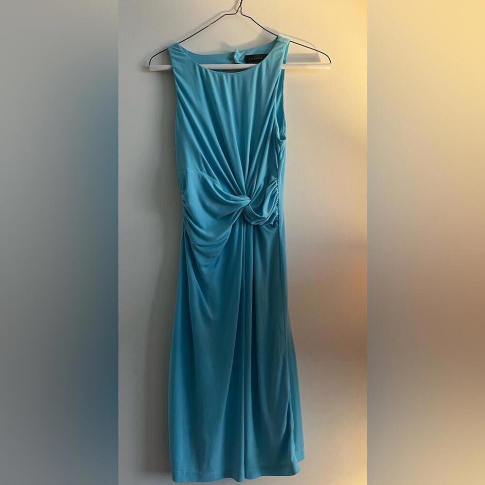 Lovely Blue Summer Dress with Keyhole Back